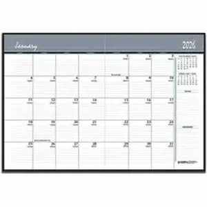 House Of Doolittle HOD 26292 - 14-Month Hard Cover Planner - Julian Dates - Monthly - 14 Month - December 2025 to January 2027 - 1 Month Double Page Layout - Letter - 8 1/2" x 11" Sheet Size - Wire Bound - Paper - Black Simulated Leather Cover - Hard Cover, Durable, Sturdy, Foldable, Writable Surface, Reference Calendar, Ruled Daily Block, Double-sided Pocket, Appointment Schedule, Holiday Listing, Future Planning Page, ... - 1 Each