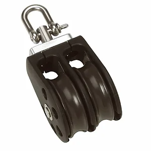 Barton Marine N02230 - Barton Size 2 35mm Plain Bearing Pulley Block Double w/Swivel