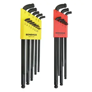 Bondhus Corp 27098 - Bondhus Stubby Metric/SAE MaxTorque(TM) Double Ball End HEX Long L-Keys Double Set (22 Piece)