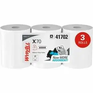 Kimberly Clark KCC 41702 - Wypall X70 Wipers Roll - 275 Sheets/Roll - White - Hydroknit, Pulp Fiber, Polypropylene - 3 / Carton
