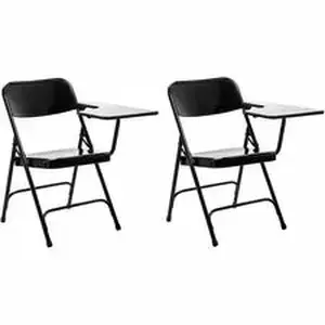 National Public Seating Corp. NPS 5210L - National Public Seating 5200 Series Folding Chair with Tablet Arm - Black Frame Color - Tubular Steel Frame Material - Four-legged Base - Black - MDF, Thermofused Laminate (TFL), Polypropylene - Armrest - 2 / Carton