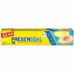 Clorox CLO 70441CT - Glad Press'N Seal Multipurpose Wrap - 11.80" Width x 71.10 ft Length - Leak Proof, BPA Free, Microwave Safe, Airtight - Plastic - Frosted Clear - 12 / Carton