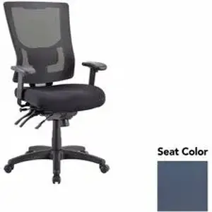 Lorell LLR 6200001 - Multifunctional Mesh High-back Exec. Chair - Periwinkle Blue Seat - Mesh Back
