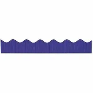 Pacon Corporation PAC 37206 - Bordette Decorative Border - Pre-scalloped Shape - Sturdy, Corrugated, Fade Resistant, Recyclable - 2.25" Width x 600" Length - Royal Blue - 1 Roll