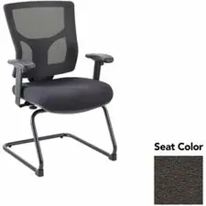 Lorell LLR 6200904 - Conjure Sled Base Guest Chair - Fuse Pepper Polyurethane Foam Seat - Mesh Back - Mid Back - Cantilever, Sled Base - Armrest - 1 Each