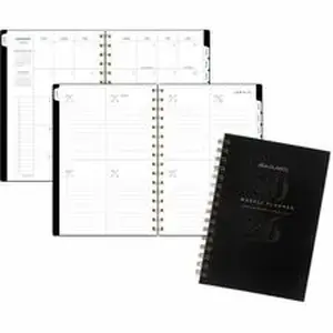 Acco Brands AAG YP200L05 - At-A-Glance Signature Lite Weekly Monthly Planner - Small - Monthly, Weekly - 12 Month - January 2025 to December 2025 - 1 Week, 1 Month Double Page Layout - 5 1/2" x 8 1/2" Sheet Size - White Sheet - Wire Bound - Black - Poly - Black Cover - Date Indicator, Tabbed, Appointment Schedule, Flexible Cover, Bleed Resistant Paper, Event Planning Sheet, Contact Sheet, Holiday Listing, Durable Cover, Snag Resistant, Die-cut Tab, ... - 1 Each
