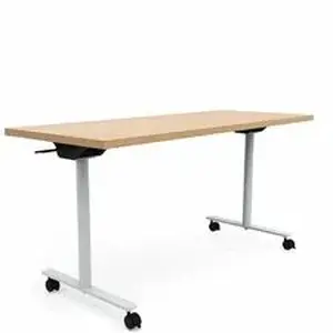 Safco Products SAF JN6024FPFMP - Safco Jurni Flip Table with Casters - Powder Coated T-shaped Base - Modern Style x 60" Table Top Width x 24" Table Top Depth x 1.10" Table Top Thickness - 29" Height - Classroom, Training Room - Assembly Required - Fusion Maple - Laminate Top Material - 1 Each