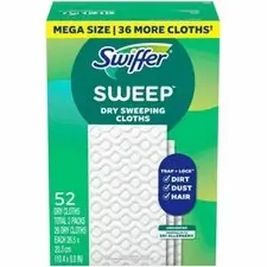 Procter & Gamble PGC 81216CT - Swiffer Sweeper Dry Cloths Refill - 8" Width x 10.4" Length - Residue-free, Unscented, Textured - Green - 3 / Carton
