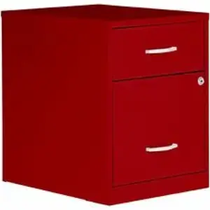 Nusparc NPR VF218GARD - File Cabinet - 14.2" Width x 18" Depth x 19" Height - 2 x Drawer(s) for File, Box - Letter - Vertical - Locking Drawer, Glide Suspension - Red - Baked Enamel - Steel - Recycled