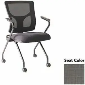 Lorell LLR 6201932 - Conjure Mesh Training Chairs with Arms - Expo Fog Polyurethane, Foam Seat - Mesh Back