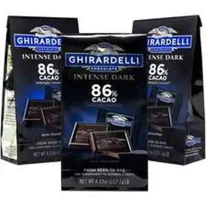 Green Rabbit GRR 30001033 - Ghirardelli Intense Dark Singles - Dark Chocolate - 3 /Bag - 1 / Carton