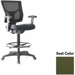 Lorell LLR 6202127 - Conjure Office Stool - Canyon Fern Polyurethane Foam Seat - Mesh Back - Armrest - 1 Each