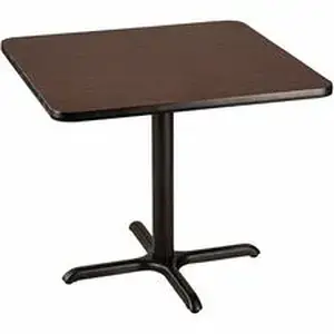 National Public Seating Corp. NPS CT33636XD1MY - National Public Seating CT Series Cafe Tables - Figured Mahogany Square Top - X-shaped Base - 300 lb Capacity - 36" Table Top Length x 36" Table Top Width - 30" Height - Cafeteria, Breakroom, Dining - Assembly Required