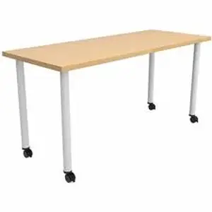 Safco Products SAF JN6024FTCFMP - Safco Jurni Multi-Purp. Table w/Post Leg & Casters - Powder Coated Post Leg Base - 60" Table Top Width x 24" Table Top Depth x 1.10" Table Top Thickness - 29" Height - Multipurpose - Assembly Required - Fusion Maple - Laminate Top Material - 1 Each