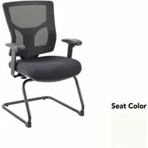 Lorell LLR 62009103 - Conjure Sled Base Guest Chair - Dillon Snow Polyurethane Foam Seat - Mesh Back - Mid Back - Cantilever, Sled Base - Armrest - 1 Each