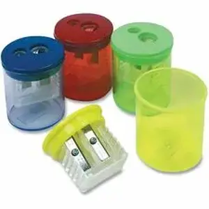 The Pencil Grip TPG ESN51301 - Eisen Two-hole Sharpener - Handheld - 2 Hole(s) - 1.8" Height x 1.5" Width x 1.5" Depth - Assorted, Blue, Green, Red, Yellow - 1 Each