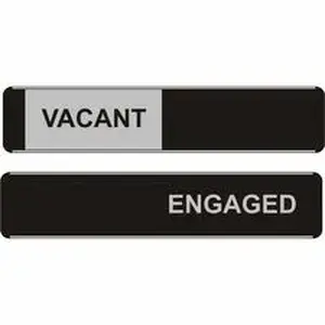 Stewart Superior SSC OF142 - Seco Door Signs - 1 / Each - Vacant, Engaged Print/Message - 10" Width x 2" Height - Door-mountable - Self-adhesive - Display, Meeting, Room - Aluminum, Polyvinyl Chloride (PVC) - Multicolor