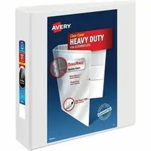 Avery Dennison AVE 79192CT - Avery® One Touch Heavy-Duty View Binder - 2" Binder Capacity - 540 Sheet Capacity - 2 4/5" Spine Width - 2" Ring(s) - Fastener(s): D-Ring - Pocket(s): 4, Internal - Linen pattern - White - Recycled - Heavy Duty, One Touch Ring, Long Lasting, Tear Resistant, Split Resistant, Textured, Customizable Spine/Cover, PVC-free, Non-stick, Ink-transfer Resistant, Durable - 6 / Carton