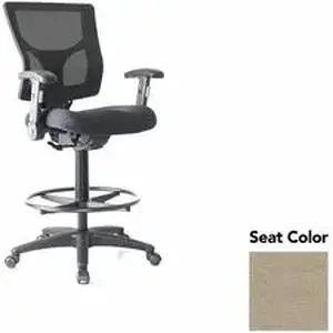 Lorell LLR 6202187 - Conjure Office Stool - Shire Travertine Polyurethane Foam Seat - Mesh Back - Armrest - 1 Each
