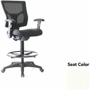 Lorell LLR 62021103 - Conjure Office Stool - Dillon Snow Polyurethane Foam Seat - Mesh Back - Armrest - 1 Each