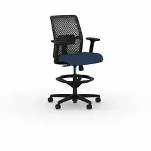 Hon Company HON TSR0A0S04BST - HON Ignition 2.0 Sitting Stool - Charcoal Back Color - Low Back - Blue - 1 Each