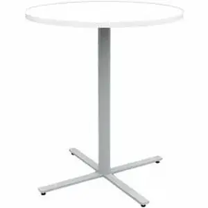 Safco Products SAF JN36RDX42DWT - Safco Jurni Bistro Table with Round Top - Round Top - Textured, Powder Coated Base - Modern Style - 36" Table Top Diameter - 42" Height - Cafeteria - Assembly Required - Designer White - Laminate Top Material - 1 Each