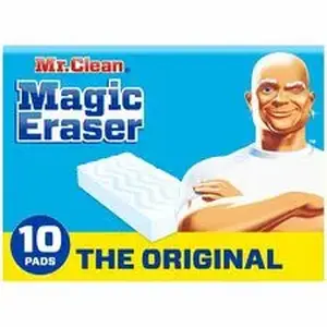 Procter & Gamble PGC 13233 - Mr. Clean Magic Erasers - For Multi Surface, Multipurpose - Pad - Recommended For: Dirt Remover, Grime Remover, Stain Remover, Scuff Mark Remover - Sturdy, Built-In Scrubber, Strong - White - 10 / Pack