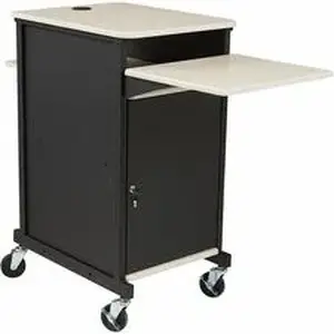 National Public Seating Corp. NPS PRC400 - National Public Seating OklahomaSound PRC400 Jumbo Presentation Cart - 4" Caster Size - 21" Width x 33" Depth x 40" Height - Black Steel Frame - Ivory, Black - 1 Each
