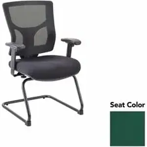 Lorell LLR 6200942 - Conjure Sled Base Guest Chair - Forte Chive Polyurethane Foam Seat - Mesh Back - Mid Back - Cantilever, Sled Base - Armrest - 1 Each