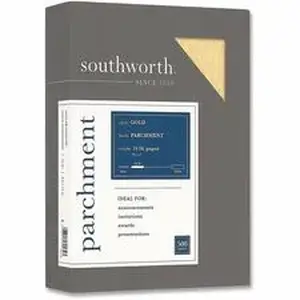 Southworth Co. SOU P994CK336 - Southworth 24lb Parchment Specialty Paper - Letter - 8 1/2" x 11" - 24 lb Basis Weight - Acid-free, Lignin-free - Gold - 100 / Pack