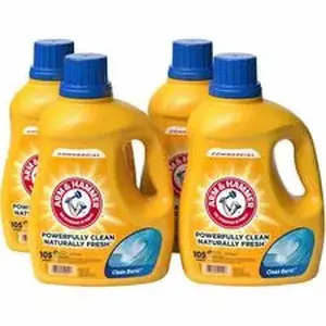 Church & Dwight Co CDC 3320050024CT - Arm & Hammer Clean Burst Laundry Detergent - For Laundry, Fabric - Concentrate - Liquid - 105 fl oz (3.3 quart) - Clean Burst ScentBottle - 4 / Carton - Odor Neutralizer, Versatile - Yellow, Blue