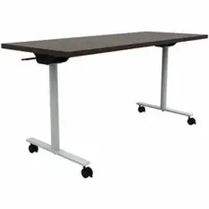Safco Products SAF JN6024FPCCWN - Safco Jurni Flip Table with Casters - Powder Coated T-shaped Base - Modern Style x 60" Table Top Width x 24" Table Top Depth x 1.10" Table Top Thickness - 29" Height - Classroom, Training Room - Assembly Required - Columbian Walnut - Laminate Top Material - 1 Each