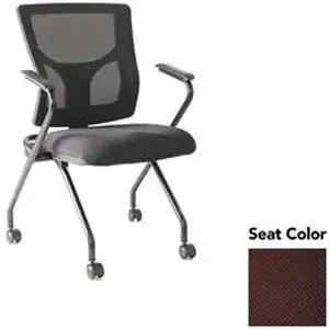 Lorell LLR 6201964 - Conjure Mesh Training Chairs with Arms - Perfection Burgundy Polyurethane, Foam Seat - Mesh Back