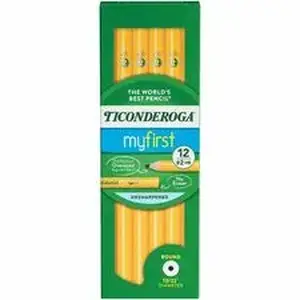 Dixon Ticonderoga Co. DIX X130800002 - Ticonderoga Beginners #2 Pencils - 10.3 mm Lead - HB/#2 - Broad Point - Yellow Barrel - 12 / Pack