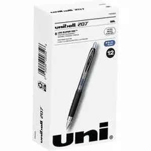 Uniball UBC 1790923 - �� 207 Gel Pens - Retractable - Blue Ink - Pigment-based, Gel-based - Stainless Steel Tip - Office, Home, Classroom, Writing - 1 Dozen