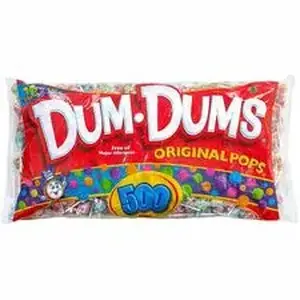 Green Rabbit GRR 22000772 - Dum Dums Variety Bulk Pack - Fruity, Watermelon, Strawberry, Cherry, Grape, Blue Raspberry, Root Beer, Sour Apple, Cream Soda, Butterscotch, Cotton Candy, ... - Individually Wrapped - 500 Pieces - 1 / Carton