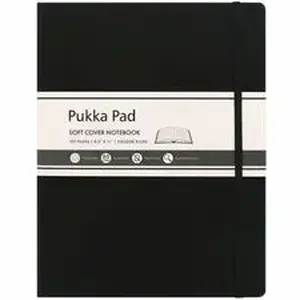 Pukka Pads 2000, Ltd PKP 9942SIG - Pukka Pads Signature Notebook - 1 Subject(s) - 96 Sheets - 192 Pages - Casebound/Sewn - College Ruled Front Ruling - Ruled Margin - 80 g/m² Grammage - Letter - 8 1/2" x 11" Sheet Size - Cream Paper - Black Vegan Leather Cover - Soft Cover, Note Section, Undated, Pocket, Acid-free Paper, Expandable Pocket, Elastic Closure - 1 Each