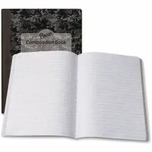 Pacon Corporation PAC MMK37164 - Pacon Dual Ruled Composition Book - 1 Subject(s) - 100 Sheets - Tape Bound - Legal/Wide Ruled Front Ruling - Black Cover - Durable Cover, Hard Cover, Printed, Graph Layout - 1 Each