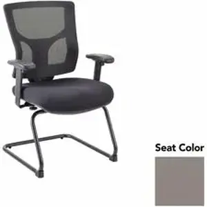 Lorell LLR 6200951 - Conjure Sled Base Guest Chair - Insight Fossil Polyurethane Foam Seat - Mesh Back - Mid Back - Cantilever, Sled Base - Armrest - 1 Each