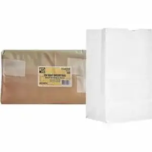 Ajm Packaging Corp. AJM WB20NP5CES - AJM Paper Grocery Bags - Bleached Kraft - Paper - Grocery, Supplies - Recycled - 500 / Carton