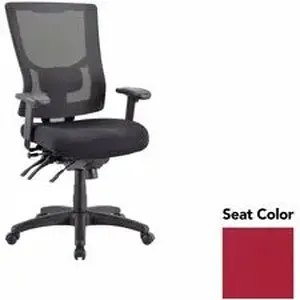 Lorell LLR 6200002 - Multifunctional Mesh High-back Exec. Chair - Real Red Seat - Mesh Back