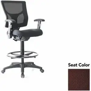 Lorell LLR 6202164 - Conjure Office Stool - Perfection Burgundy Polyurethane Foam Seat - Mesh Back - Armrest - 1 Each