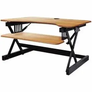 Rocelco, Inc RCL RDADRT40 - Rocelco DADRT-40 Sit Stand Desk Riser - 40 lb Load Capacity - 20" Height x 40" Width x 23.60" Depth - Desktop - Teak - For Monitor, Notebook, Keyboard - Ergonomic, Keyboard Tray, Grommet, Cable Management, Retractable