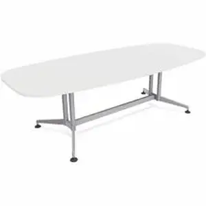 Specialt SCT ZCON56MSDW2 - Special-T ZIA Series Conference Tables Collection - Elipse Top - Powder Coated Double Column Base x 96" Table Top Width x 48" Table Top Depth - 29" Height - Conference Room, Meeting - White