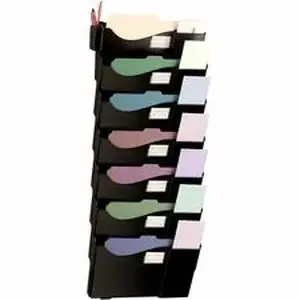 Business Source BSN 08174 - Grande Central 7-Section Filing System - 7 Pocket(s) - 38.25" Height x 16" Width x 4.75" Depth - Expandable, Removable, Labeling Area, Durable - Black - Plastic