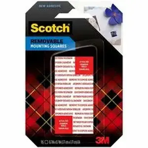 3m MMM 108AMSSQ16 - Scotch Removable Double-Sided Mounting Squares - 1" Length x 1" Width - White - Acrylic Adhesive - For Mount Picture/Poster, Mounting Decoration, Mounting Artwork - 16 / Pack