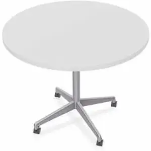 Specialt SCT ZIAH42MSWH6 - Special-T ZIA Series Hospitality Tables Collection - Round Top - Powder Coated X-shaped Base - Mid-Century Modern Style x 42" Table Top Diameter - 29" Height - Hospitality, Office - White