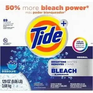 Procter & Gamble PGC 16667CT - Tide Ultra Bleach Laundry Powder - For Clothing, Laundry, Washing Machine - Concentrate - Powder - 129 oz (8.06 lb) - 89 Loads - Recommended For: Stain Remover, Residue Remover - Enzyme Activated, Fade Resistant, Color Safe - Blue - 2 / Carton