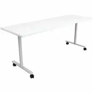 Safco Products SAF JN7224FXCDWT - Safco Jurni Multi-Purpose Table with T-Leg & Casters - Laminated Top - Powder Coated T-shaped Base - 72" Table Top Width x 24" Table Top Depth x 1.10" Table Top Thickness - 29" Height - Multipurpose - Assembly Required - Designer White - Laminate Top Material - 1 Each