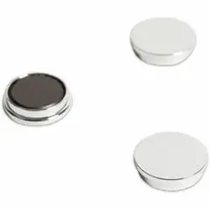 U Brands UBR IM130809 - Board Magnet - 1.3" Diameter - Circle - 10 / Pack - Silver